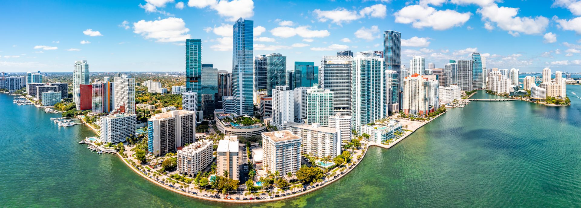 Aerial Panorama Brickell Key