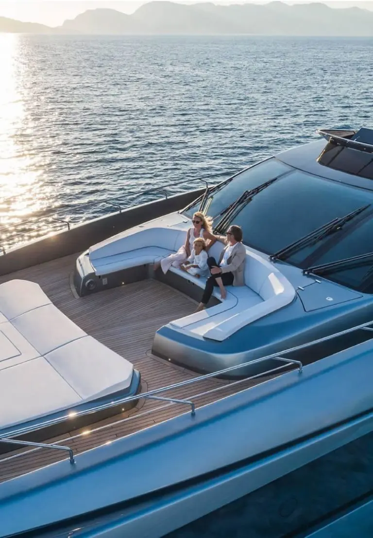 family in yacht