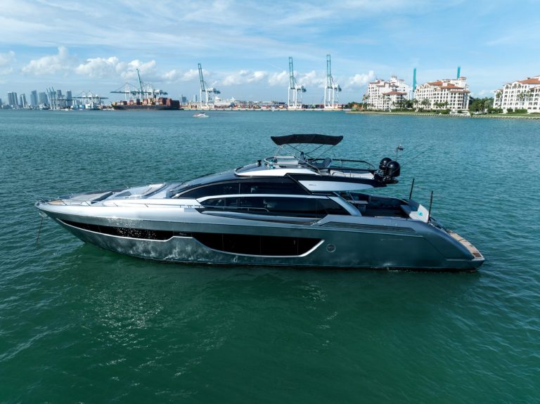 76 Riva Recreational Use Miami Luxury Day Charter Rental South Beach Modern Yacht Bimini Day Trip Same Day