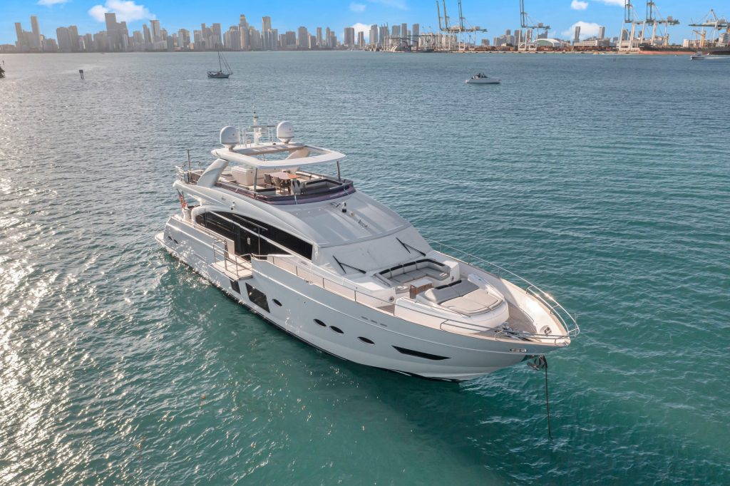 2 88 Princess Freedom Miami Yacht Rental Day Term South Beach Hottub Yacht Charter YachtLuxe