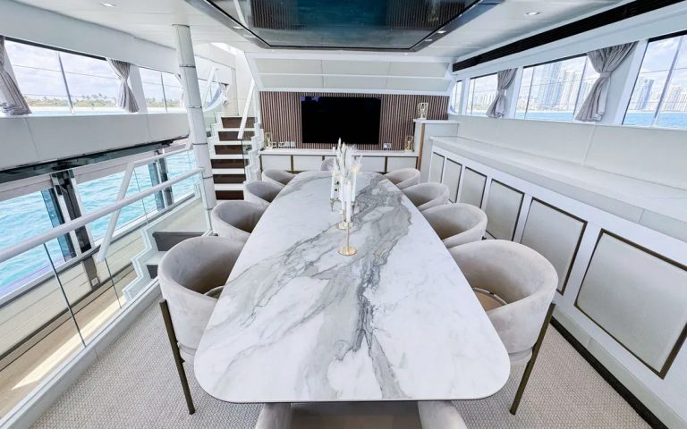 112 Custom Privilege Luxury Term Yacht Charter Weekly Bahamas Nassau Exumas Sunny Isles Multiday