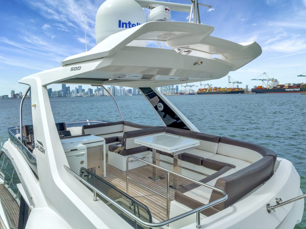 53 Galeon Fly Infinity Luxury Modern Miami Yacht Rental Charter South Beach Brickell Downtown YachtLuxe