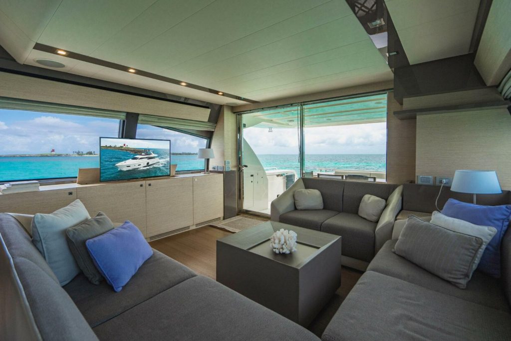 78 Ferretti KUDU Miami Day Luxury Yacht Rental Term Multiday Charter Bimini The Bahamas Modern YachtLuxe