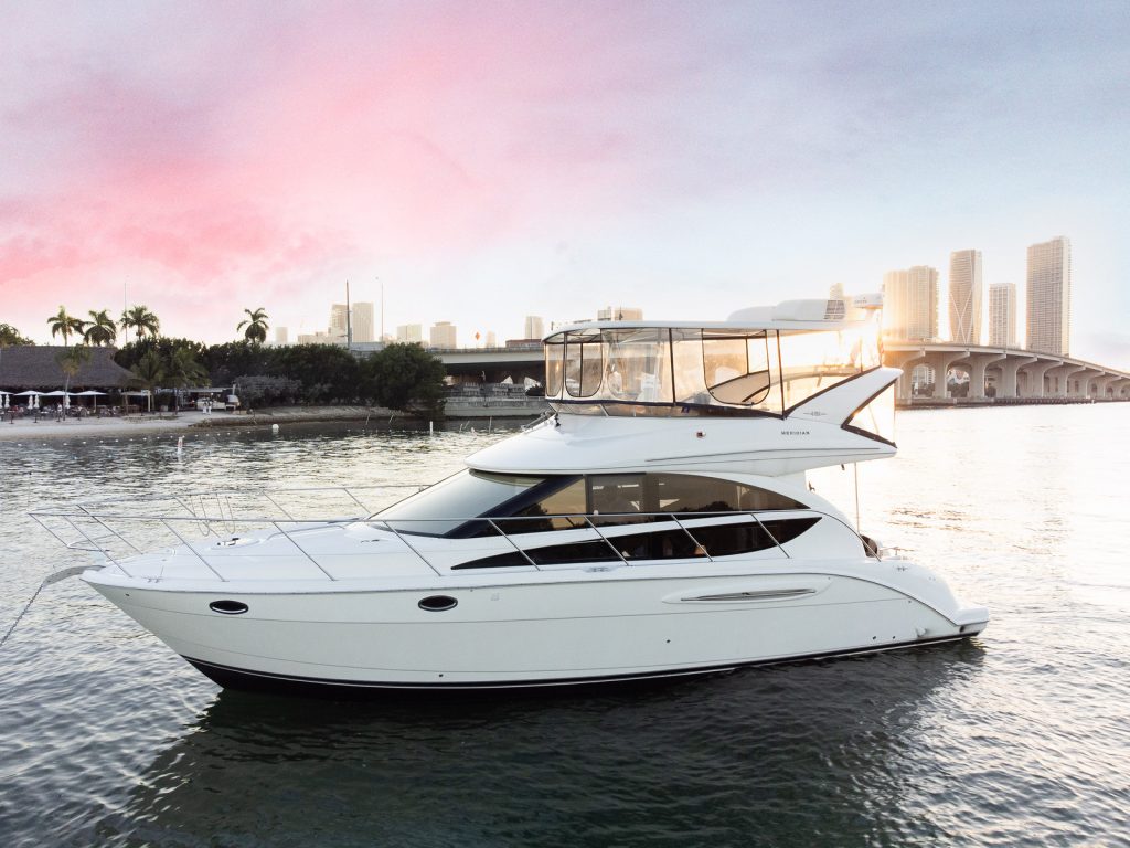 45 Meridian IRIS YachtLuxe Miami Luxury Yacht Charter Bayside Boat Rental Affordable South Beach