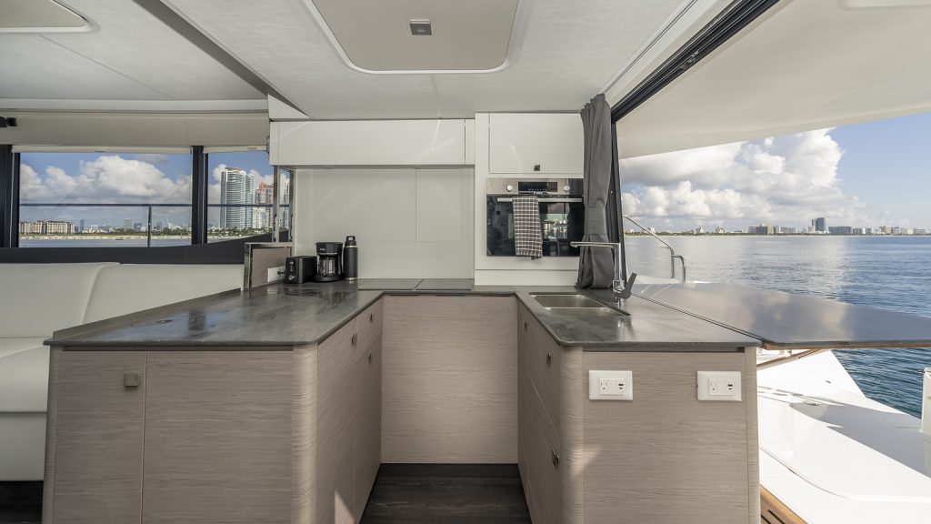 50' Fountaine Pajot MY6 Au Natural Miami Luxury Catamaran Yacht Rental Modern Charter South Beach Brickell Edgewater