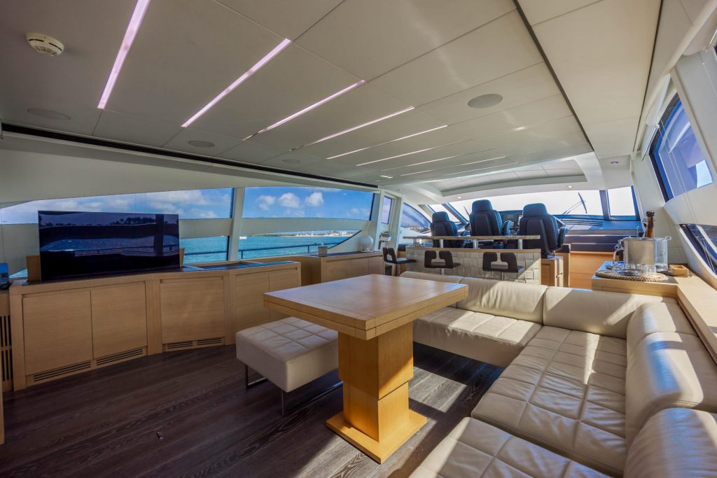 82' Pershing Milagros Luxury Yacht Party Rental Charter Miami Bimini 