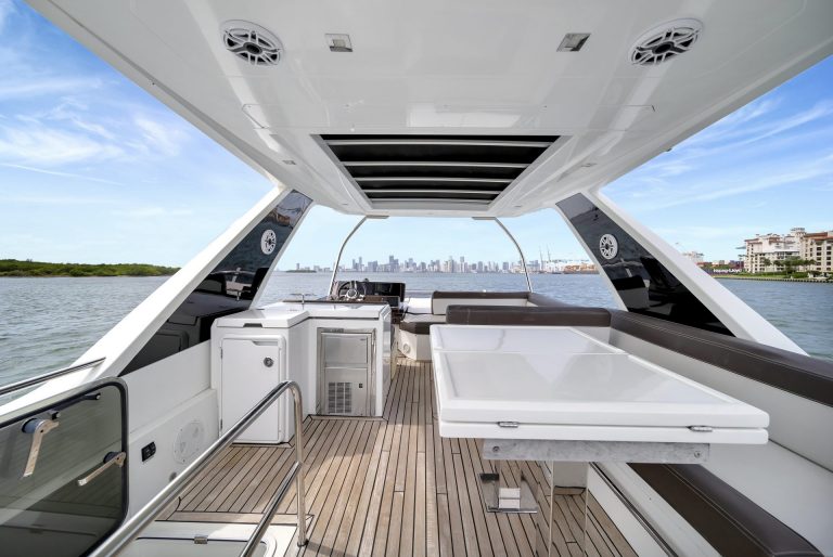 53 Galeon Fly Infinity Luxury Modern Miami Yacht Rental Charter South Beach Brickell Downtown YachtLuxe