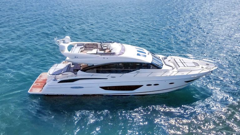 74 Princess SnowBird Miami Yacht Rental Exclusive Day Trip South Beach Bimini Bahamas Luxury Charter.