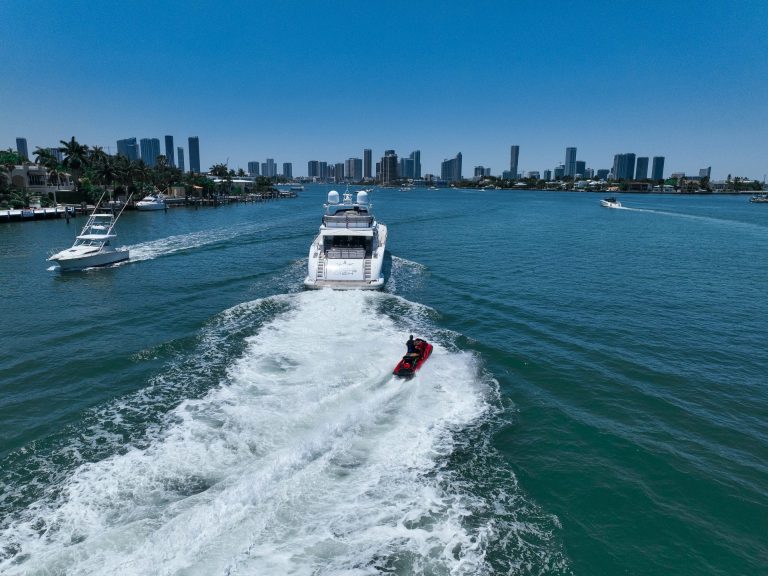 105' Leopard Carpe Diem Miami Luxury Yacht Charter jetski slide