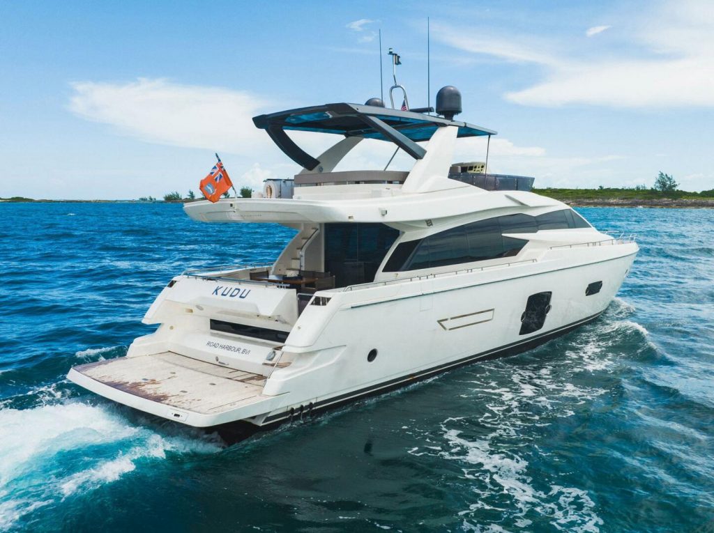 78 Ferretti KUDU Miami Day Luxury Yacht Rental Term Multiday Charter Bimini The Bahamas Modern YachtLuxe