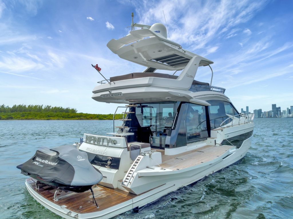 53 Galeon Fly Infinity Luxury Modern Miami Yacht Rental Charter South Beach Brickell Downtown YachtLuxe