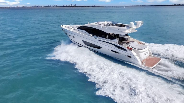 74 Princess SnowBird Miami Yacht Rental Exclusive Day Trip South Beach Bimini Bahamas Luxury Charter.