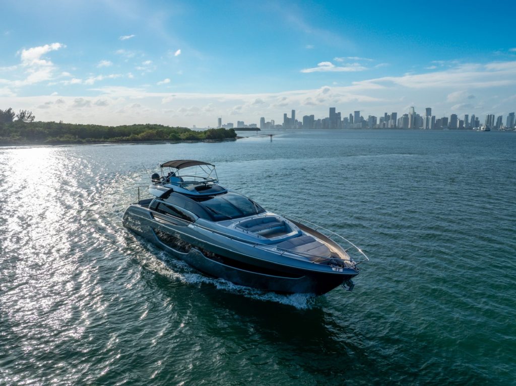 76 Riva Recreational Use Miami Luxury Day Charter Rental South Beach Modern Yacht Bimini Day Trip Same Day 