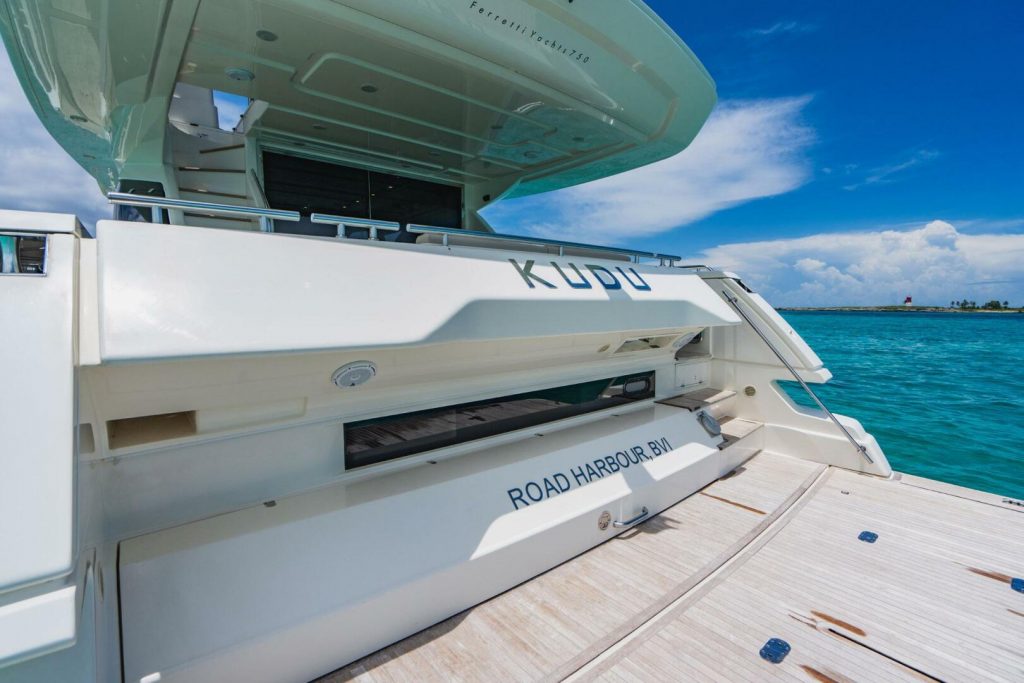 78 Ferretti KUDU Miami Day Luxury Yacht Rental Term Multiday Charter Bimini The Bahamas Modern YachtLuxe