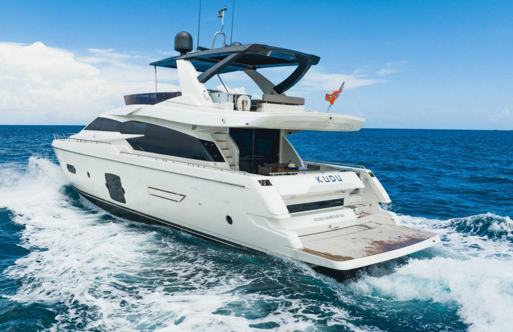 78 Ferretti KUDU Miami Day Luxury Yacht Rental Term Multiday Charter Bimini The Bahamas Modern YachtLuxe