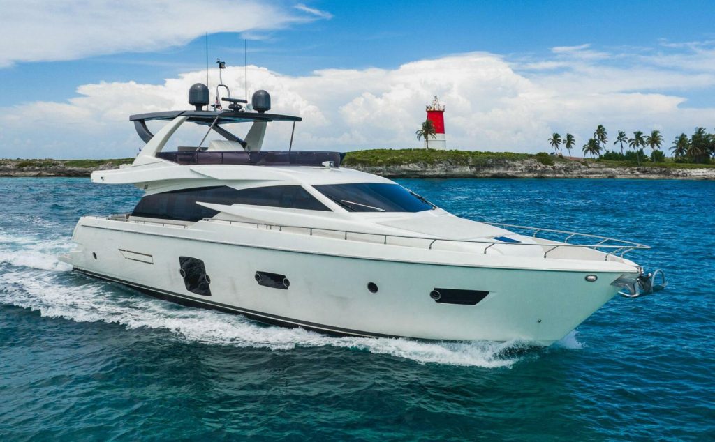 78 Ferretti KUDU Miami Day Luxury Yacht Rental Term Multiday Charter Bimini The Bahamas Modern YachtLuxe