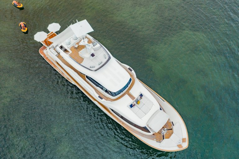 94 Ferreti Customline Bonus Round Miami Bimini Nassau Exumas Luxury yacht Charter Day and Term Rentals