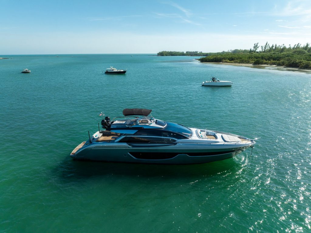 76 Riva Recreational Use Miami Luxury Day Charter Rental South Beach Modern Yacht Bimini Day Trip Same Day 