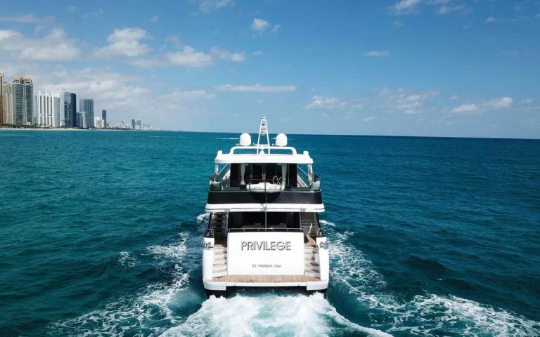 112 Custom Privilege Luxury Term Yacht Charter Weekly Bahamas Nassau Exumas Sunny Isles Multiday