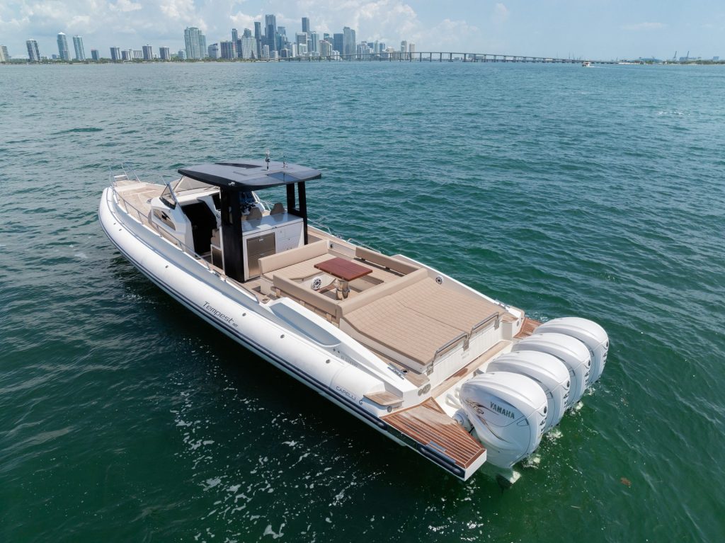 51 Capelli Tempest Miami Boat Rental Luxury Speedboat Bimini in a day The Bahamas Sandbar Fast Boat Rental Charter South Beach YachtLuxe 