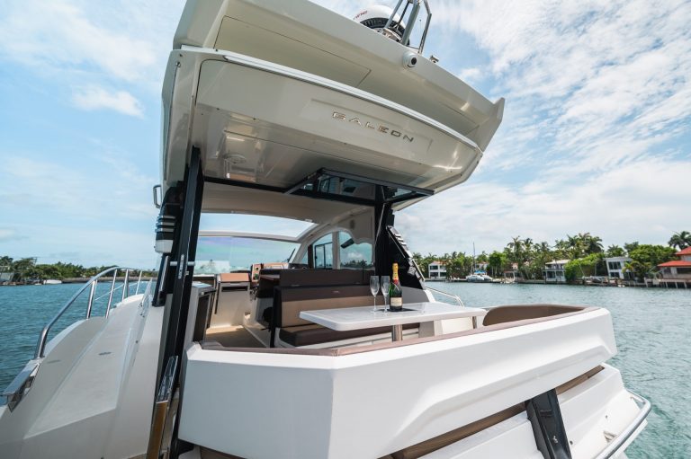 45 Galeon HTS 425 Kira Miami Luxury Day Charter Brickell South Beach Yacht Rental