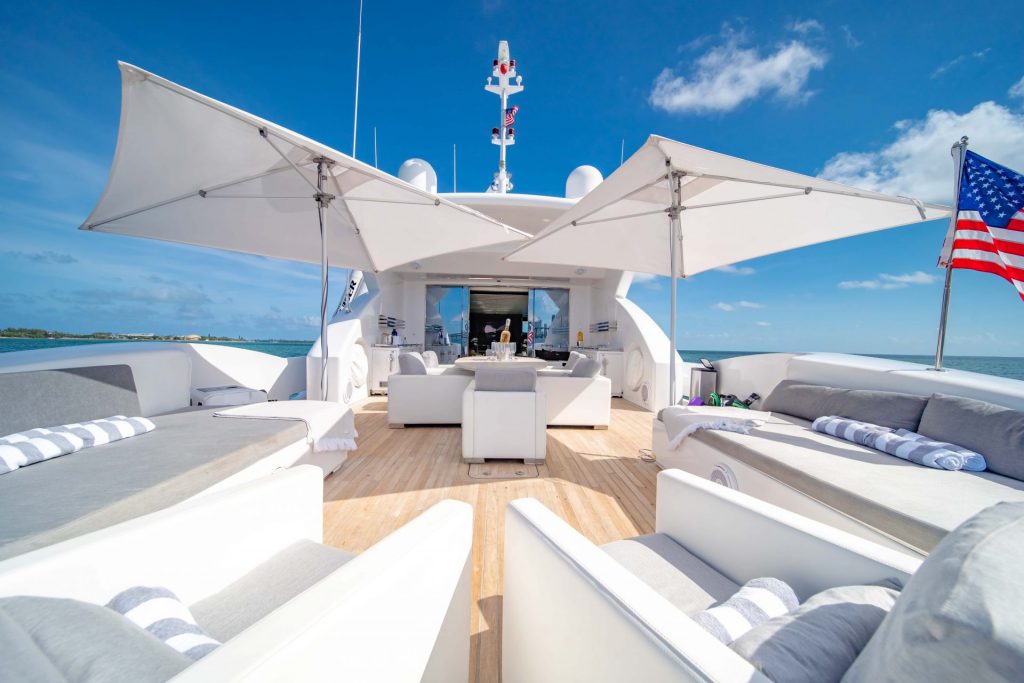 120 Tecnomar Double Shot Miami Yacht Rental Luxury Mega Super Yacht for Charter Miami The Bahamas Bimini