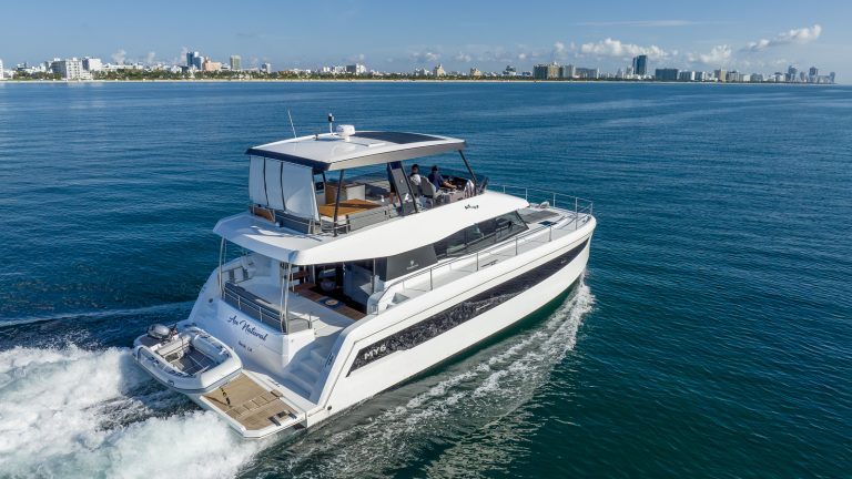 50' Fountaine Pajot MY6 Au Natural Miami Luxury Catamaran Yacht Rental Modern Charter South Beach Brickell Edgewater