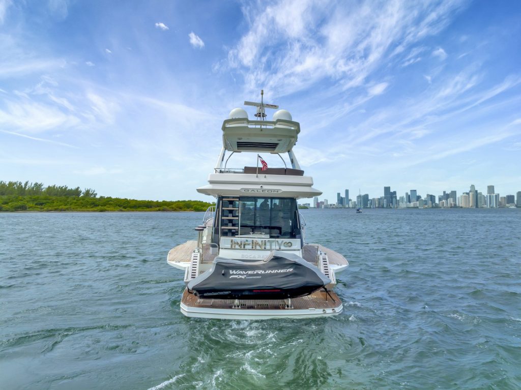 53 Galeon Fly Infinity Luxury Modern Miami Yacht Rental Charter South Beach Brickell Downtown YachtLuxe