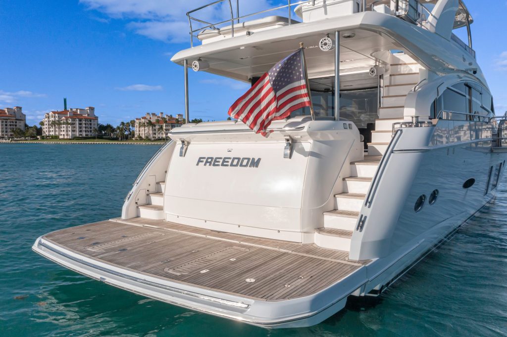 2 88 Princess Freedom Miami Yacht Rental Day Term South Beach Hottub Yacht Charter YachtLuxe