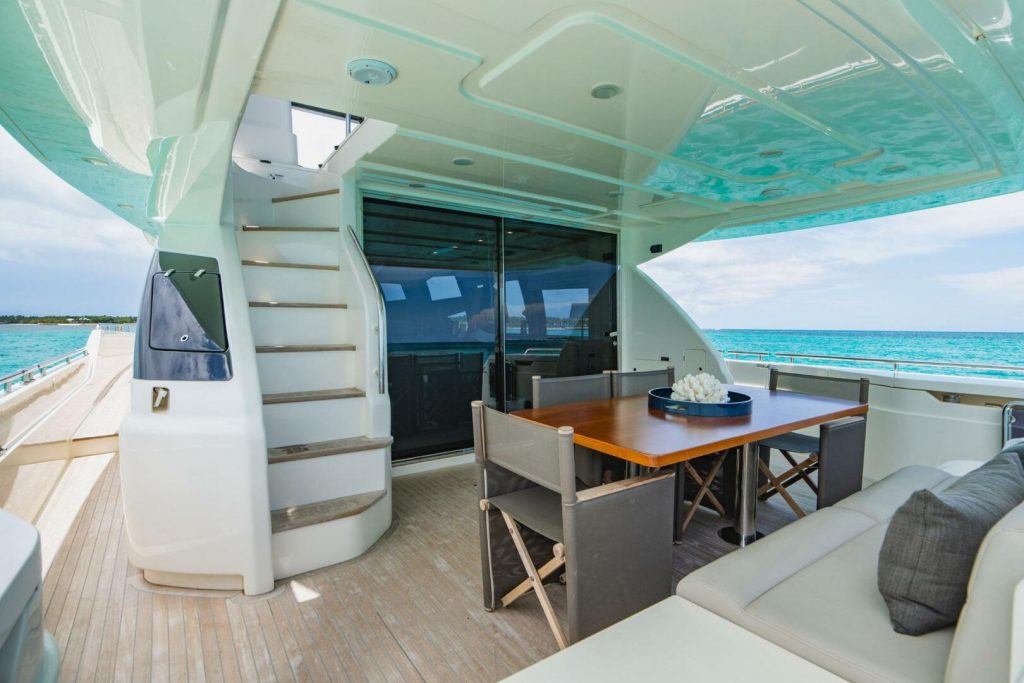 78 Ferretti KUDU Miami Day Luxury Yacht Rental Term Multiday Charter Bimini The Bahamas Modern YachtLuxe