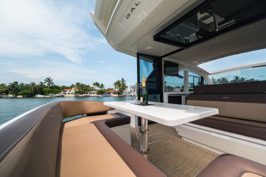 45 Galeon HTS 425 Kira Miami Luxury Day Charter Brickell South Beach Yacht Rental