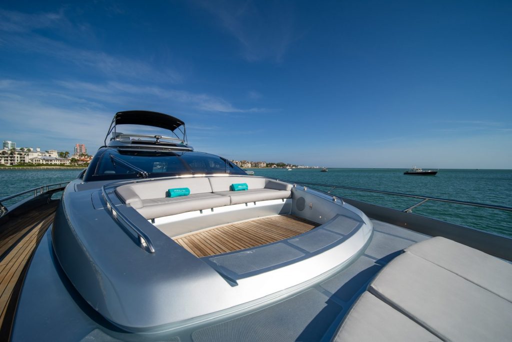 76 Riva Recreational Use Miami Luxury Day Charter Rental South Beach Modern Yacht Bimini Day Trip Same Day 