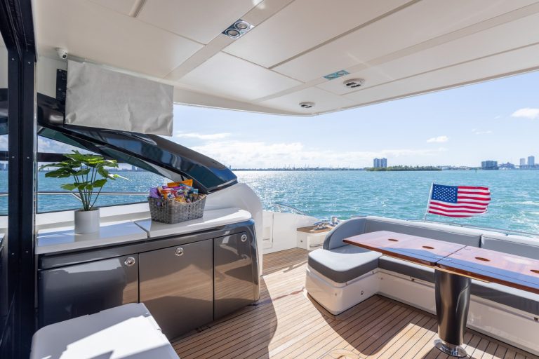 74 Princess SnowBird Miami Yacht Rental Exclusive Day Trip South Beach Bimini Bahamas Luxury Charter.