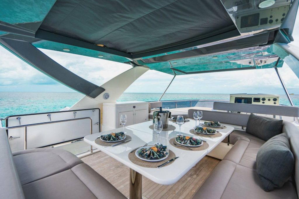 78 Ferretti KUDU Miami Day Luxury Yacht Rental Term Multiday Charter Bimini The Bahamas Modern YachtLuxe