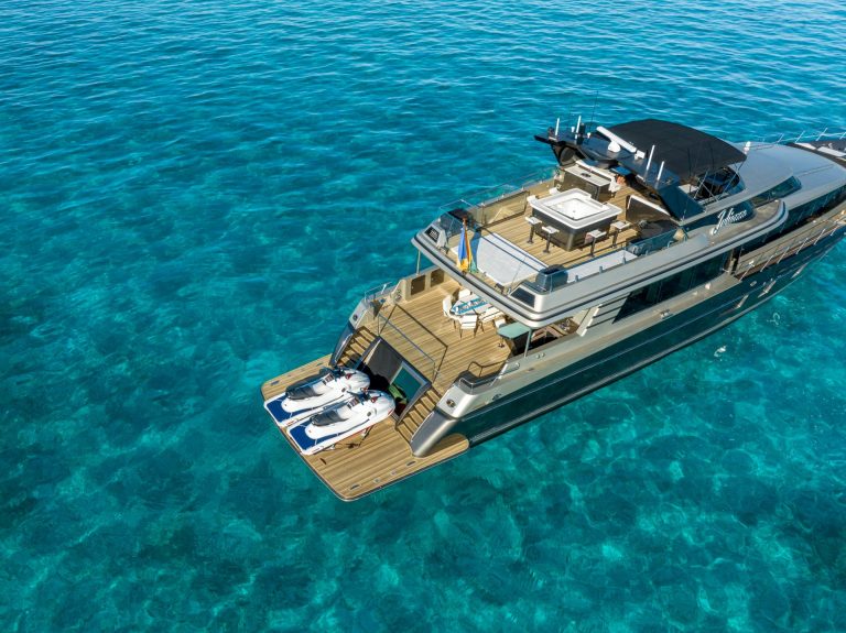 110' Crescent JULIANNE Nassa Bay Street Paradise Island Yacht Charter Rental Pig Beach Staniel The Bahamas YachtLuxe Yacht Rental