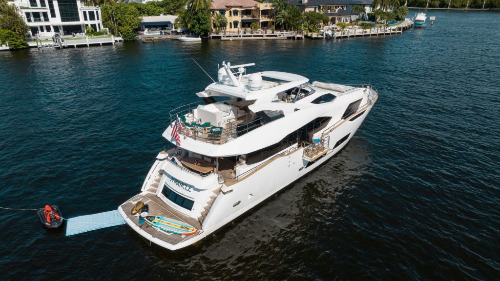 95 Sunseeker Mirracle Luxury Yacht Charter Fort Lauderdale Las Olas Bahia Mar Rental FTL YachtLuxe Bahamas Nassau Bimini 