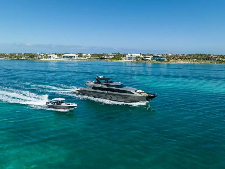 110' Crescent JULIANNE Nassa Bay Street Paradise Island Yacht Charter Rental Pig Beach Staniel The Bahamas YachtLuxe Yacht Rental