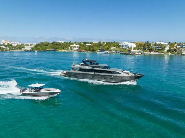 110' Crescent JULIANNE Nassa Bay Street Paradise Island Yacht Charter Rental Pig Beach Staniel The Bahamas YachtLuxe Yacht Rental