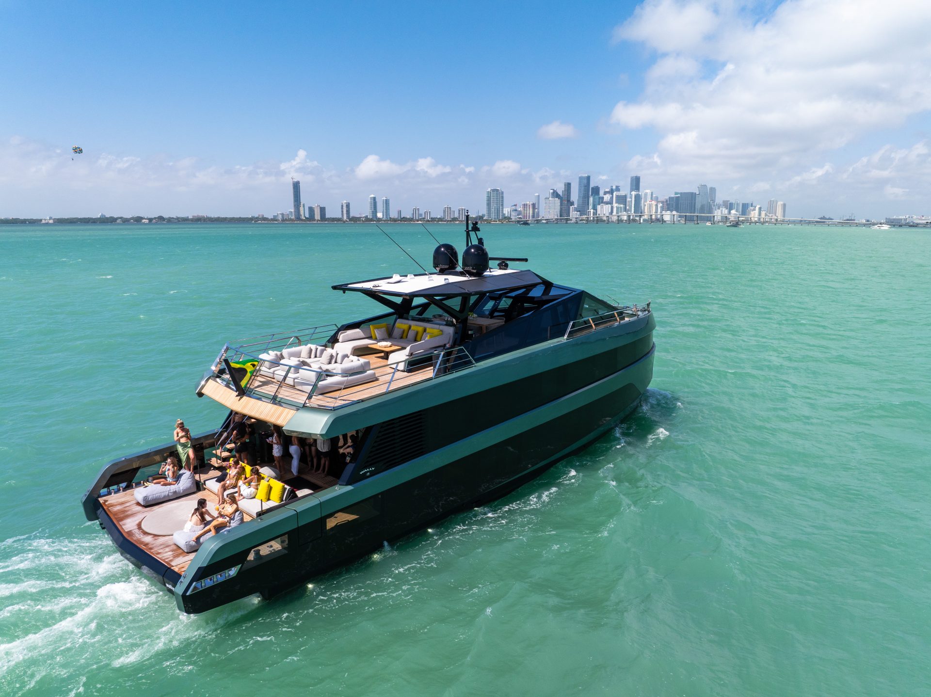 4 85′ WALLY ‘MATZU 2’ Miami Luxury Modern Yacht Rental Charter