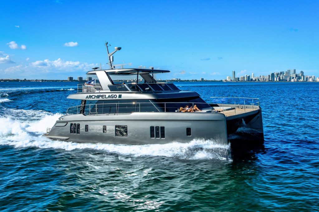 60' Sunreef ARCHIPELAGO III Miami Luxury Modern Yacht Rental Charter