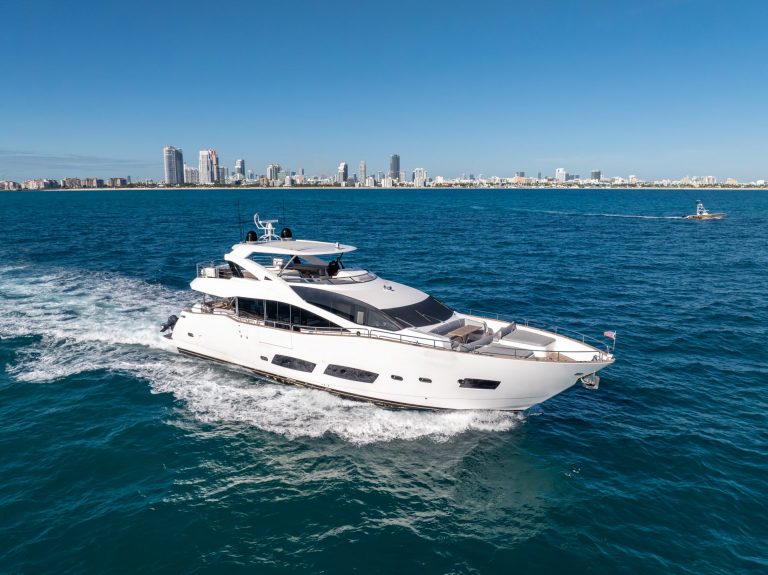 92' Sunseeker RMM JOB Miami Luxury Modern Yacht Rental Charter