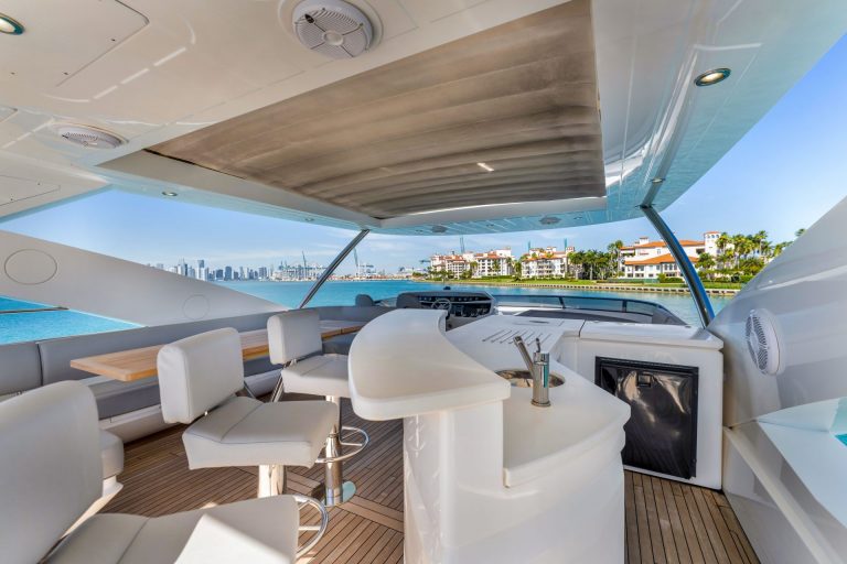 92' Sunseeker RMM JOB Miami Luxury Modern Yacht Rental Charter