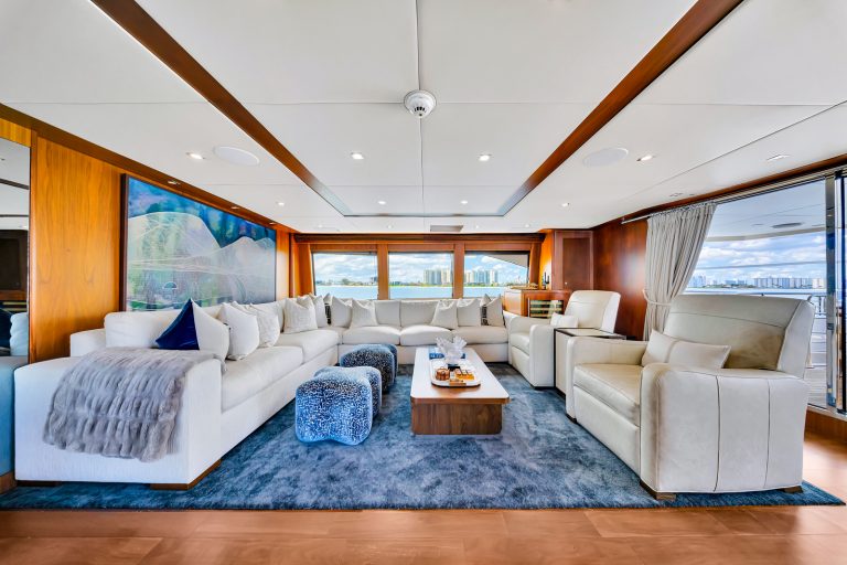 130' Sunseeker NATURAL 9' Miami Luxury Modern Yacht Rental Charter