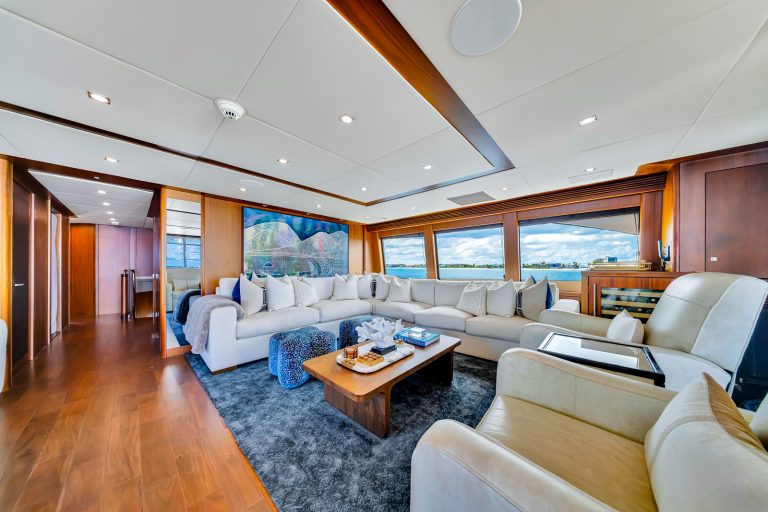 130' Sunseeker NATURAL 9' Miami Luxury Modern Yacht Rental Charter