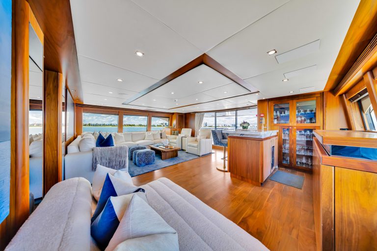130' Sunseeker NATURAL 9' Miami Luxury Modern Yacht Rental Charter
