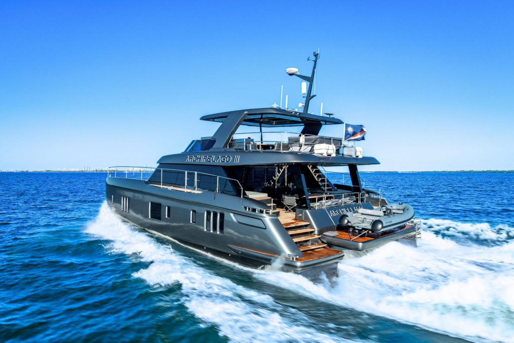 60' Sunreef ARCHIPELAGO III Miami Luxury Modern Yacht Rental Charter