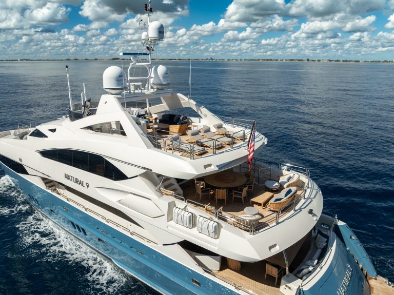 130' Sunseeker NATURAL 9' Miami Luxury Modern Yacht Rental Charter
