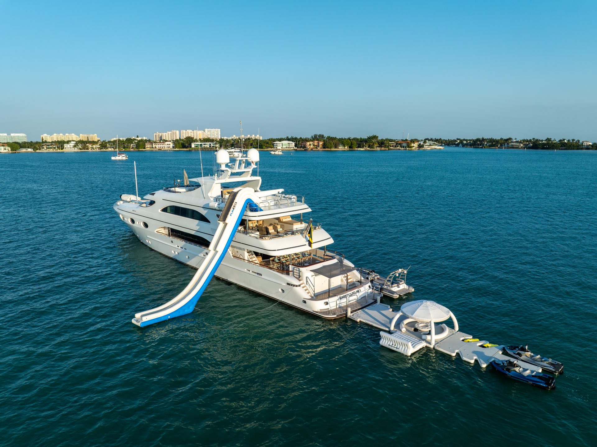 166' Trinity SWEET CAROLINE Miami Luxury Modern Yacht Rental Charter
