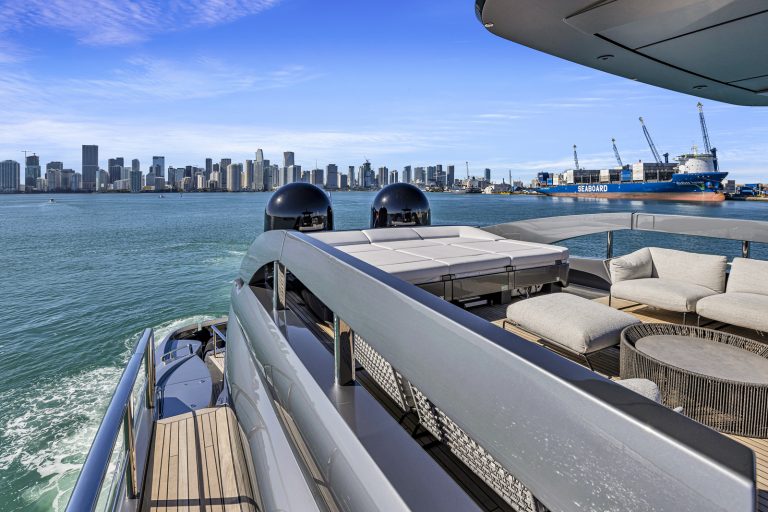 116' Pershing GTX Miami Luxury Modern Yacht Rental Charter